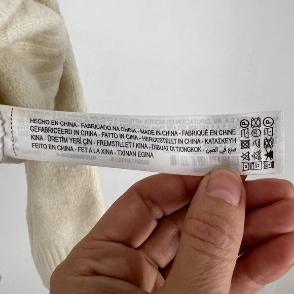 Zara Wool Blend Cream‎ Highneck Pullover Sweater Sz S - Picture 12 of 13